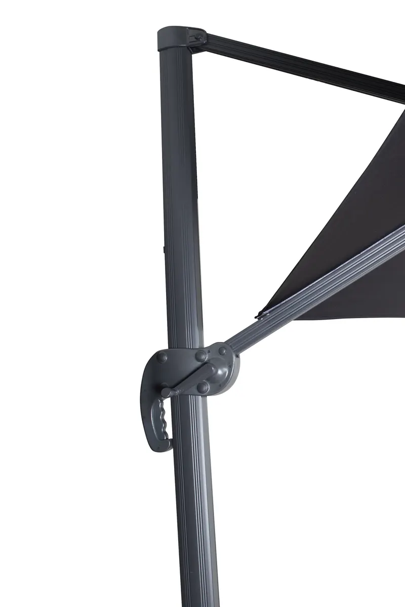 Leeds runder Sonnenschirm in Ø 350 cm, Schwarz, Ansicht 4