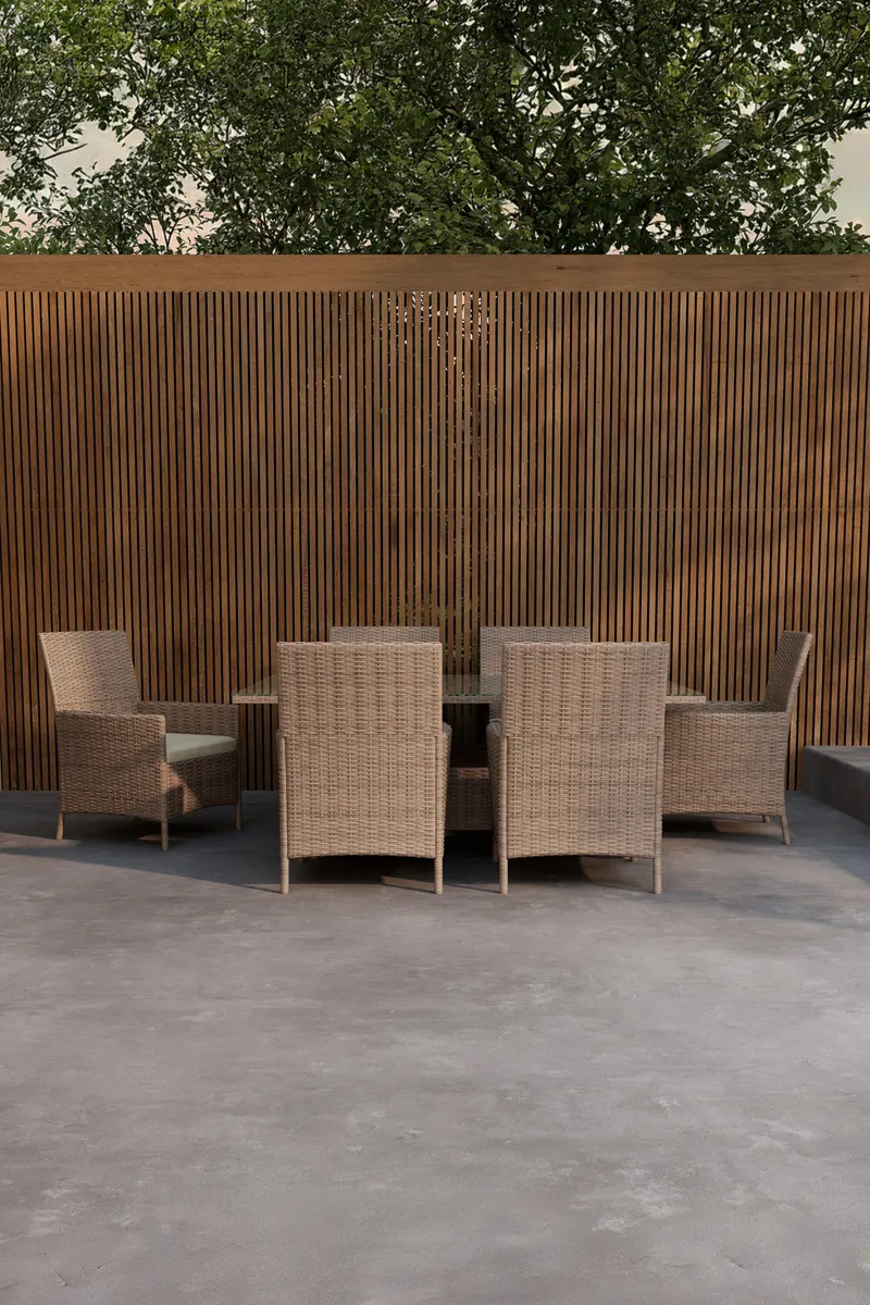 Lefkas Gartenmöbel-Set eckig, im Wohnraum