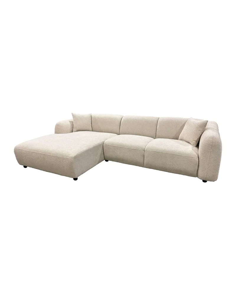 Leia Ecksofa mit Recamiere in Beige, Gestell Schwarz, links, Ansicht 2