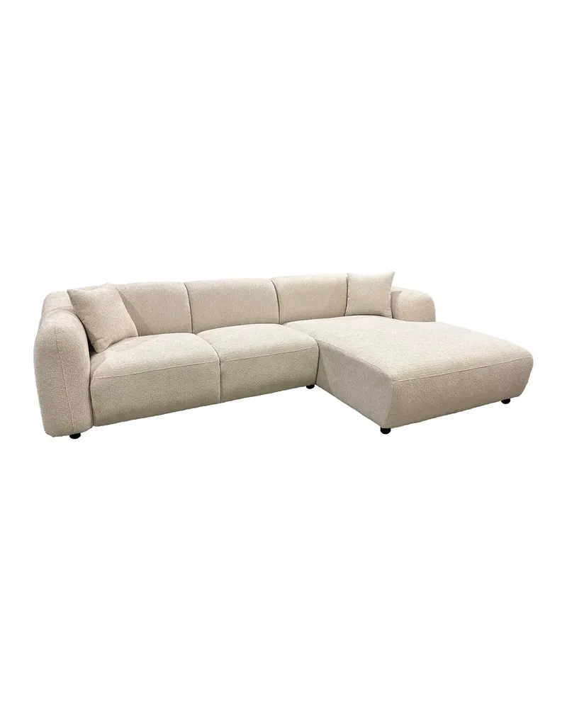 Leia Ecksofa mit Recamiere in Beige, Gestell Schwarz, rechts, Ansicht 2