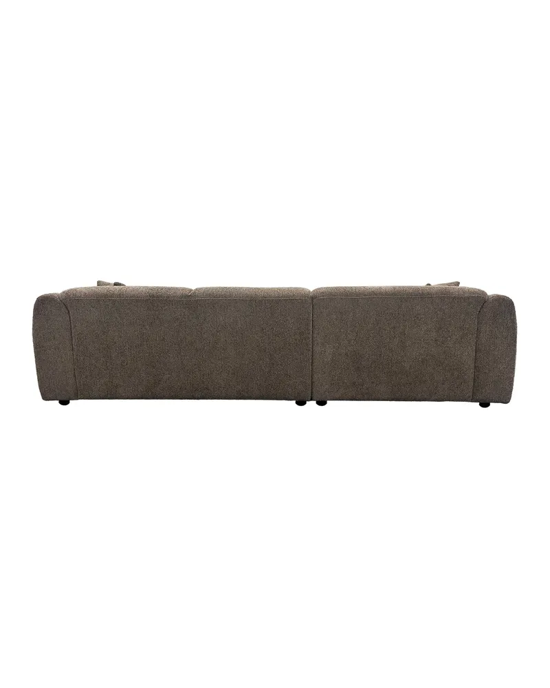 Leia Ecksofa mit Recamiere in Braun, Gestell Schwarz, rechts, Ansicht 4