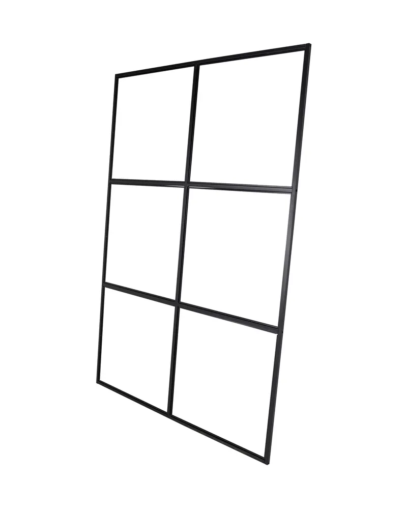Leif Raumteiler aus Glas mit schwarzem Rahmen in 2 × 210 × 150 cm, Ansicht 2