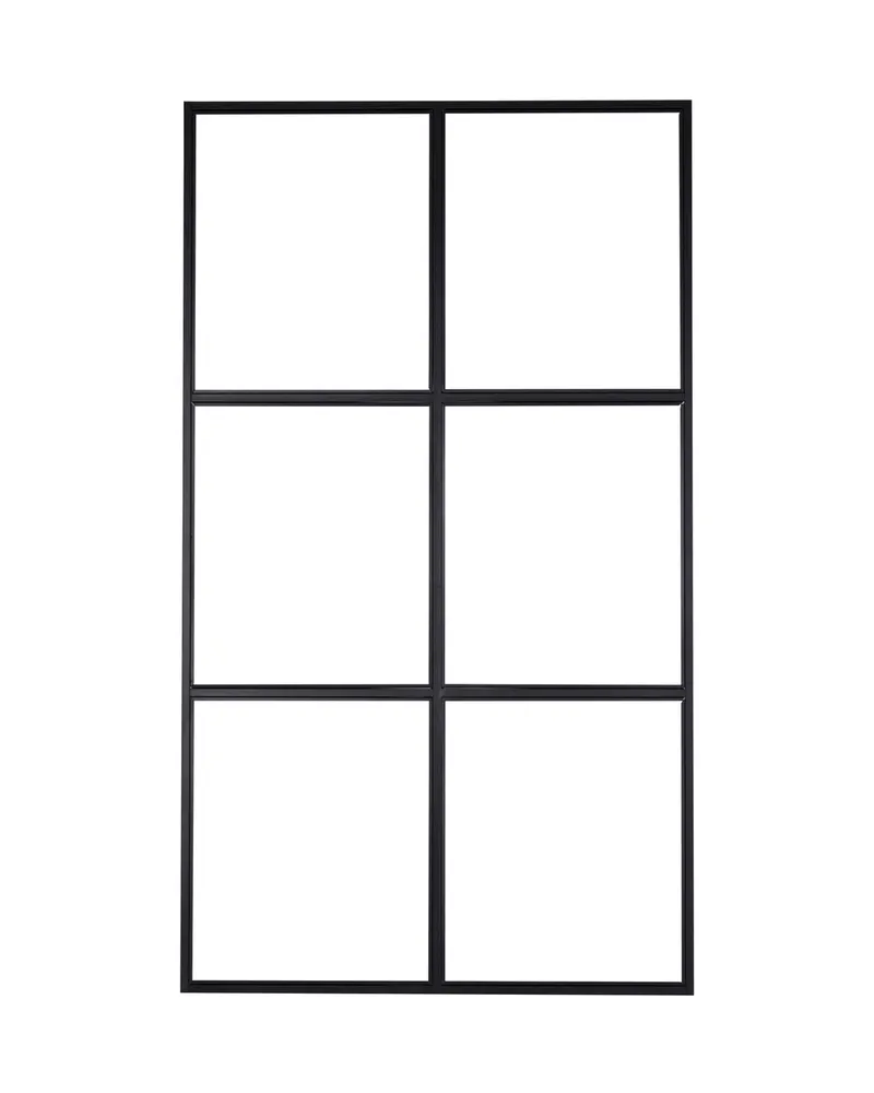 Leif Raumteiler aus Glas mit schwarzem Rahmen in 2 × 210 × 120 cm, Ansicht 1