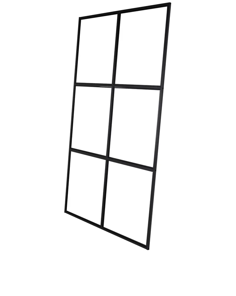 Leif Raumteiler aus Glas mit schwarzem Rahmen in 2 × 210 × 120 cm, Ansicht 2