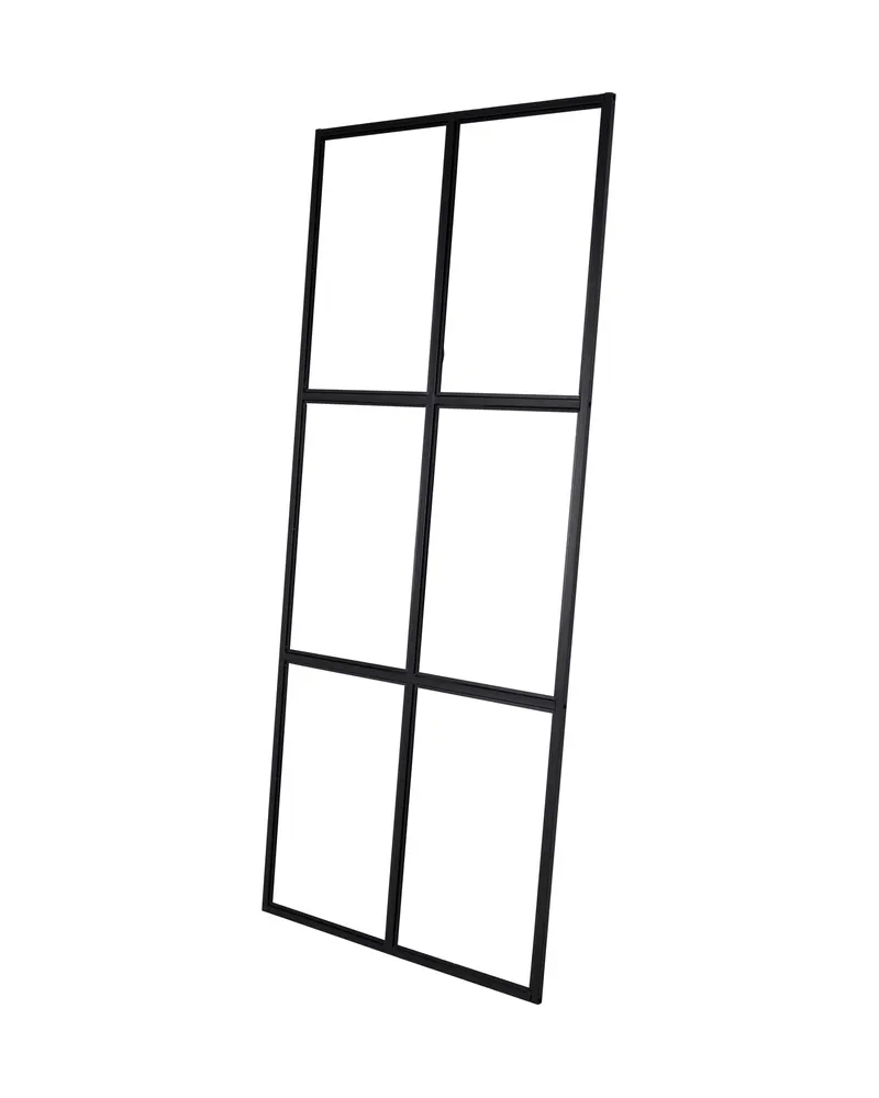 Leif Raumteiler aus Glas mit schwarzem Rahmen in 4 × 210 × 90 cm, Ansicht 2