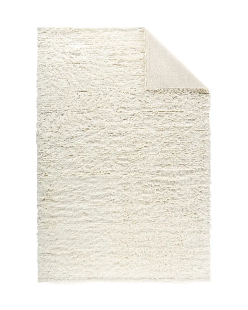 Leiko Wollteppich mit Hochflor, handgewebt in 230 × 160 cm, Weiß, Ansicht 2