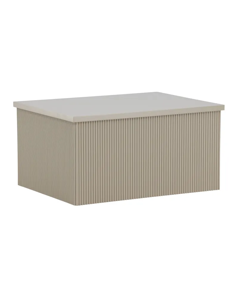 Lenox eckiger Beistelltisch mit Rillen, als Block oder Säule, Beige