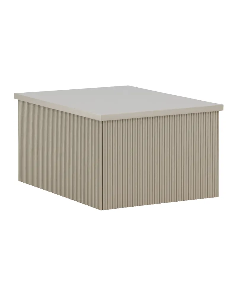 Lenox eckiger Beistelltisch mit Rillen in 80 × 60 cm, Beige, Ansicht 6