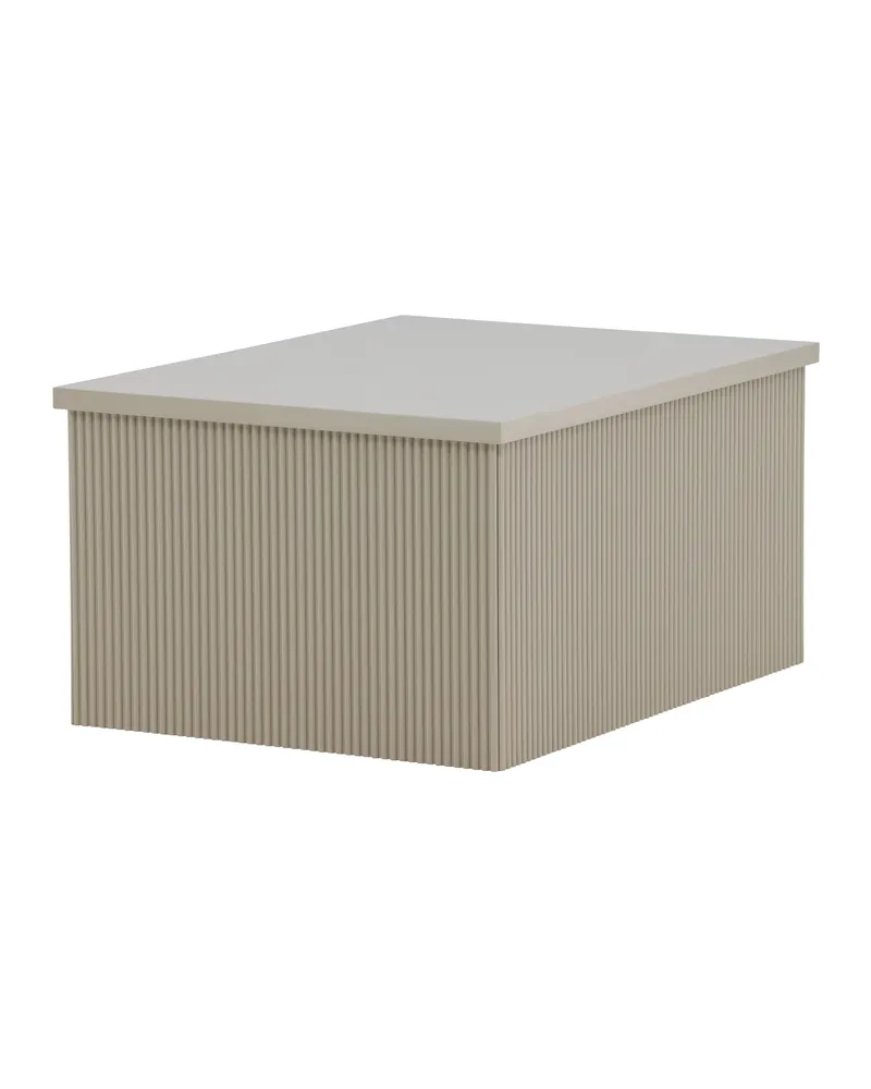 Lenox eckiger Beistelltisch mit Rillen in 80 × 60 cm, Beige, Ansicht 8