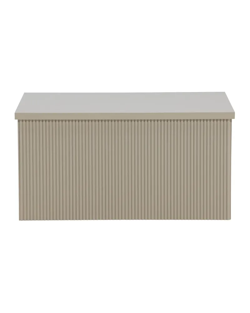Lenox eckiger Beistelltisch mit Rillen in 80 × 60 cm, Beige, Ansicht 10