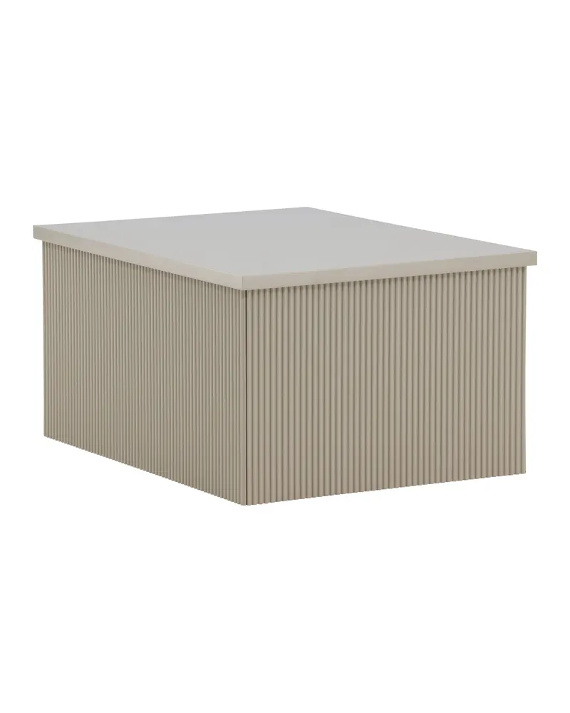 Lenox eckiger Beistelltisch mit Rillen in 80 × 60 cm, Beige, Ansicht 12