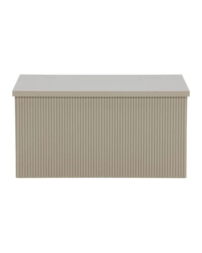 Lenox eckiger Beistelltisch mit Rillen in 80 × 60 cm, Beige, Ansicht 2