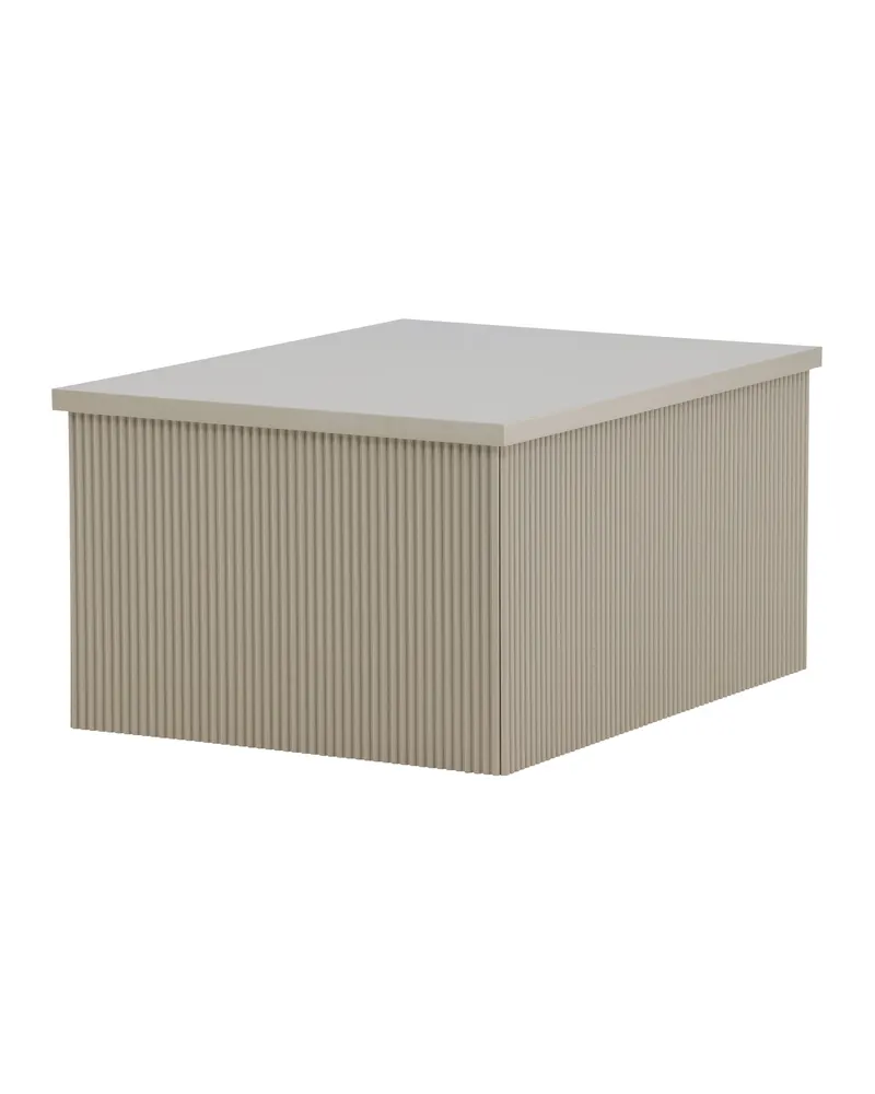 Lenox eckiger Beistelltisch mit Rillen in 80 × 60 cm, Beige, Ansicht 3