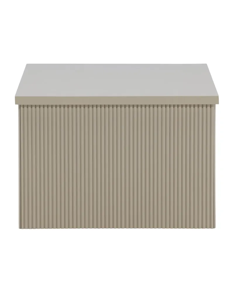 Lenox eckiger Beistelltisch mit Rillen in 80 × 60 cm, Beige, Ansicht 4