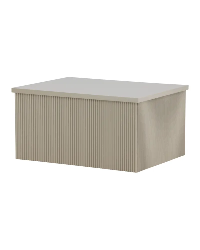Lenox eckiger Beistelltisch mit Rillen in 80 × 60 cm, Beige, Ansicht 5