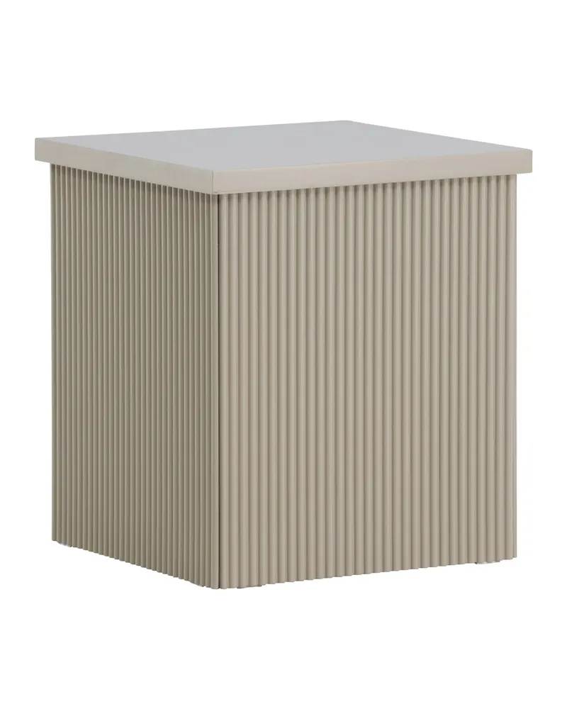 Lenox eckiger Beistelltisch mit Rillen in 40 × 40 cm, Beige, Ansicht 7