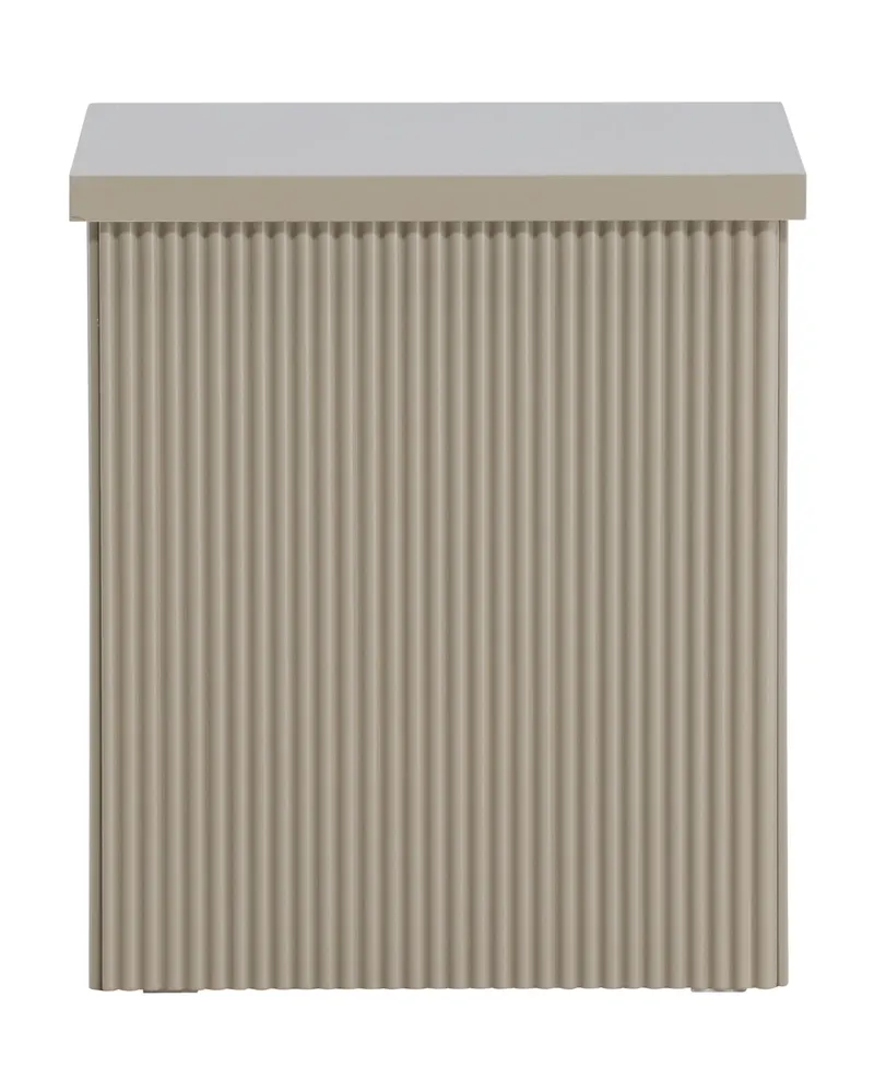 Lenox eckiger Beistelltisch mit Rillen in 40 × 40 cm, Beige, Ansicht 8