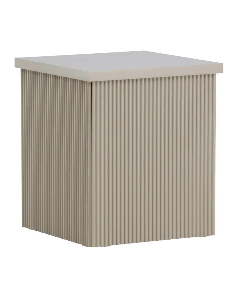 Lenox eckiger Beistelltisch mit Rillen in 40 × 40 cm, Beige, Ansicht 10