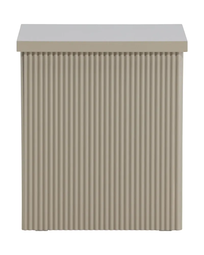 Lenox eckiger Beistelltisch mit Rillen in 40 × 40 cm, Beige, Ansicht 11
