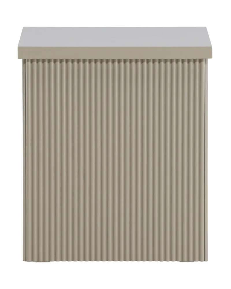 Lenox eckiger Beistelltisch mit Rillen in 40 × 40 cm, Beige, Ansicht 2