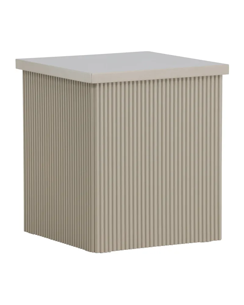 Lenox eckiger Beistelltisch mit Rillen in 40 × 40 cm, Beige, Ansicht 4