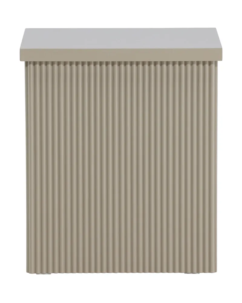 Lenox eckiger Beistelltisch mit Rillen in 40 × 40 cm, Beige, Ansicht 5