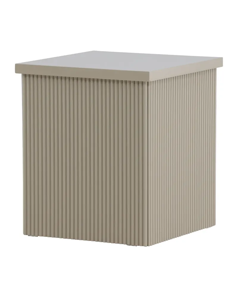 Lenox eckiger Beistelltisch mit Rillen in 40 × 40 cm, Beige, Ansicht 6