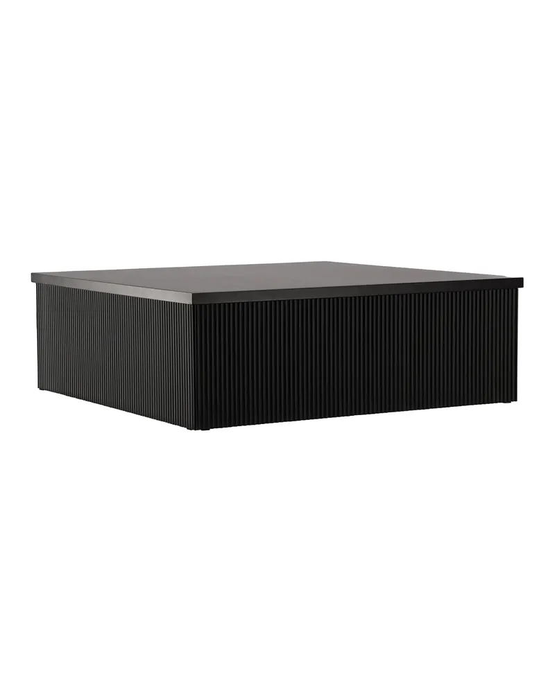 Lenox quadratischer Couchtisch 90 × 90 cm mit Rillenstruktur in Schwarz, Ansicht 1