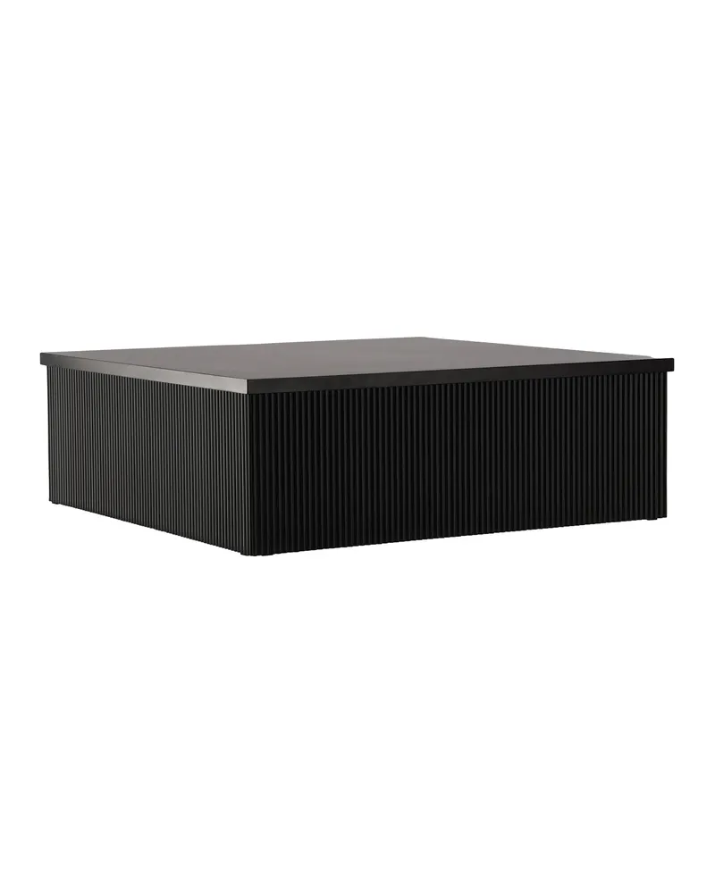 Lenox quadratischer Couchtisch 90 × 90 cm mit Rillenstruktur in Schwarz, Ansicht 9