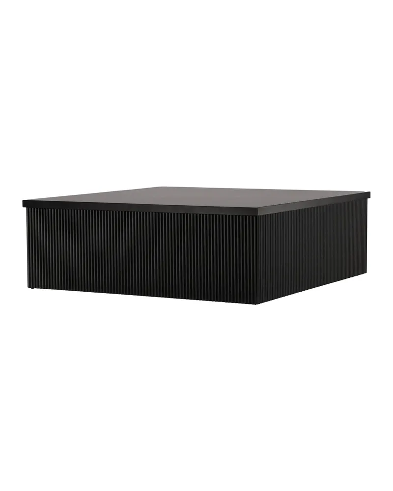 Lenox quadratischer Couchtisch 90 × 90 cm mit Rillenstruktur in Schwarz, Ansicht 2