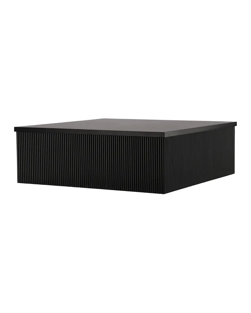 Lenox quadratischer Couchtisch 90 × 90 cm mit Rillenstruktur in Schwarz, Ansicht 5