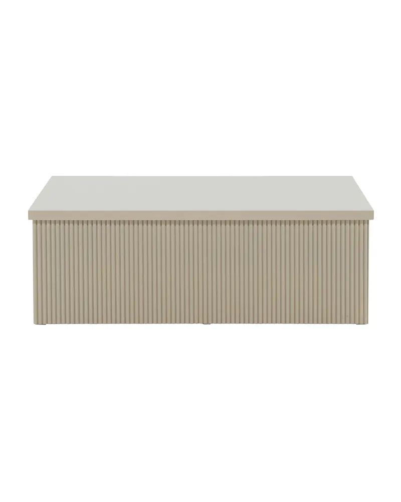 Lenox quadratischer Couchtisch 90 × 90 cm mit Rillenstruktur in Beige, Ansicht 6