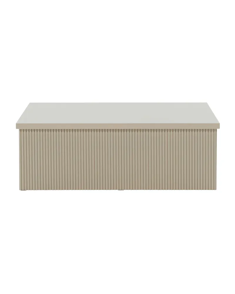 Lenox quadratischer Couchtisch 90 × 90 cm mit Rillenstruktur in Beige, Ansicht 9