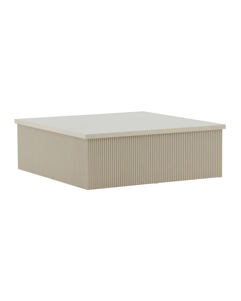 Lenox quadratischer Couchtisch 90 × 90 cm mit Rillenstruktur in Beige, Ansicht 11