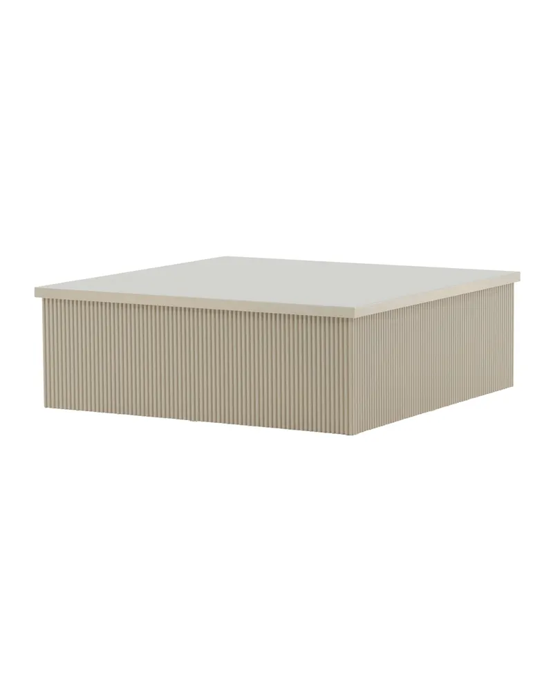 Lenox quadratischer Couchtisch 90 × 90 cm mit Rillenstruktur in Beige, Ansicht 12
