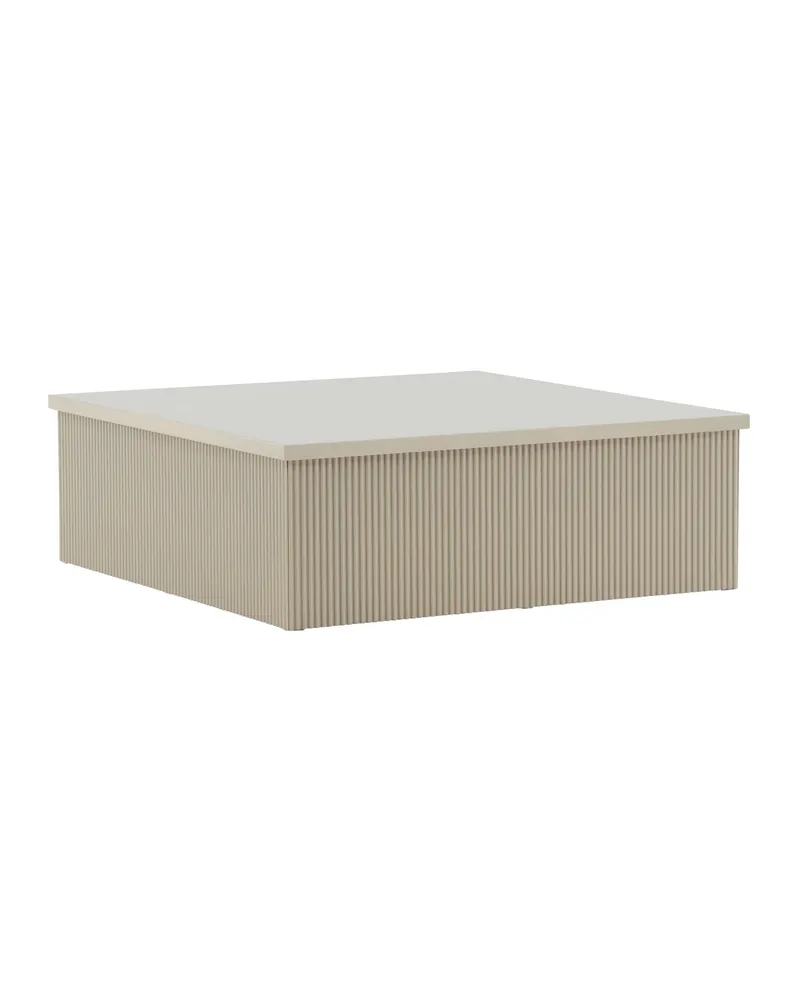 Lenox quadratischer Couchtisch 90 × 90 cm mit Rillenstruktur in Beige, Ansicht 5