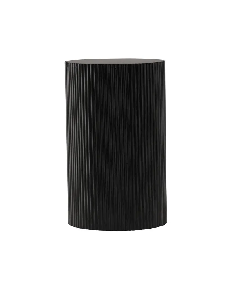 Lenox runder Beistelltisch mit Rillen in Ø 31 cm, Schwarz, Ansicht 9