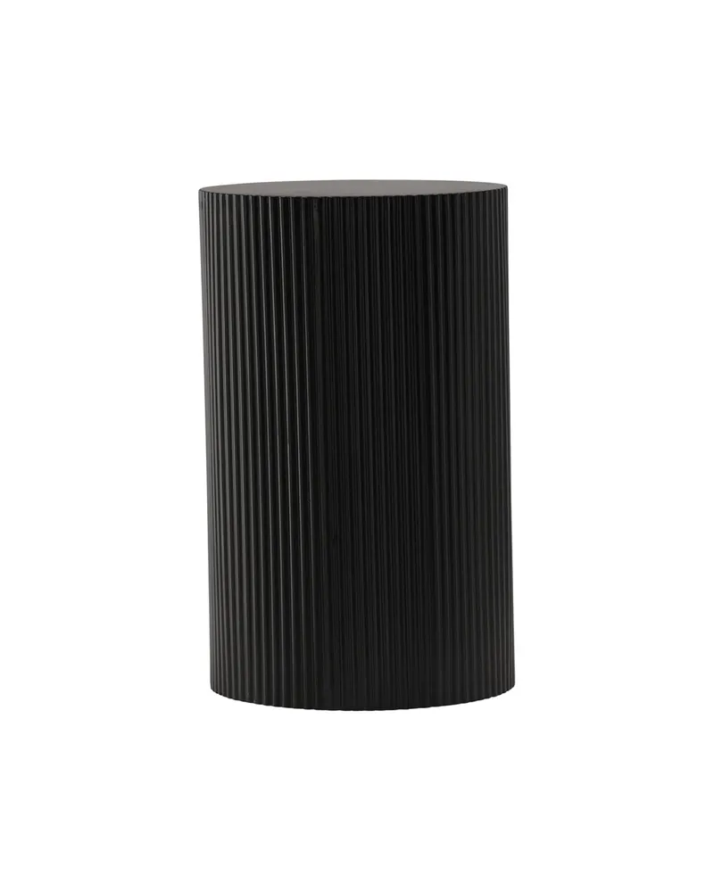 Lenox runder Beistelltisch mit Rillen in Ø 31 cm, Schwarz, Ansicht 10