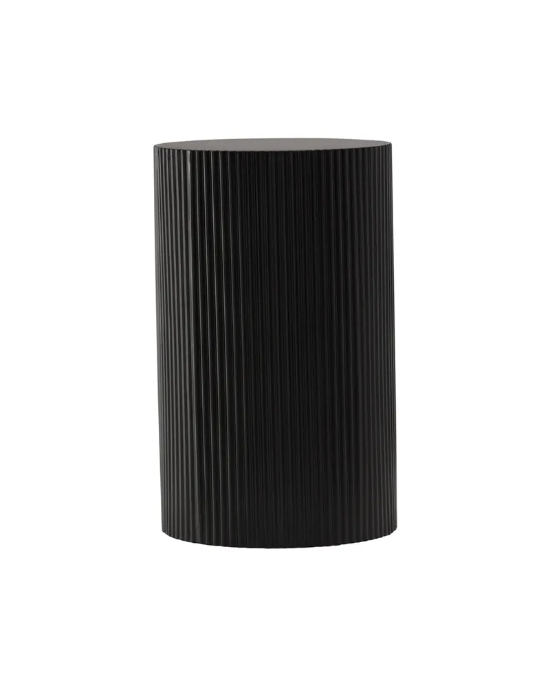 Lenox runder Beistelltisch mit Rillen in Ø 31 cm, Schwarz, Ansicht 11