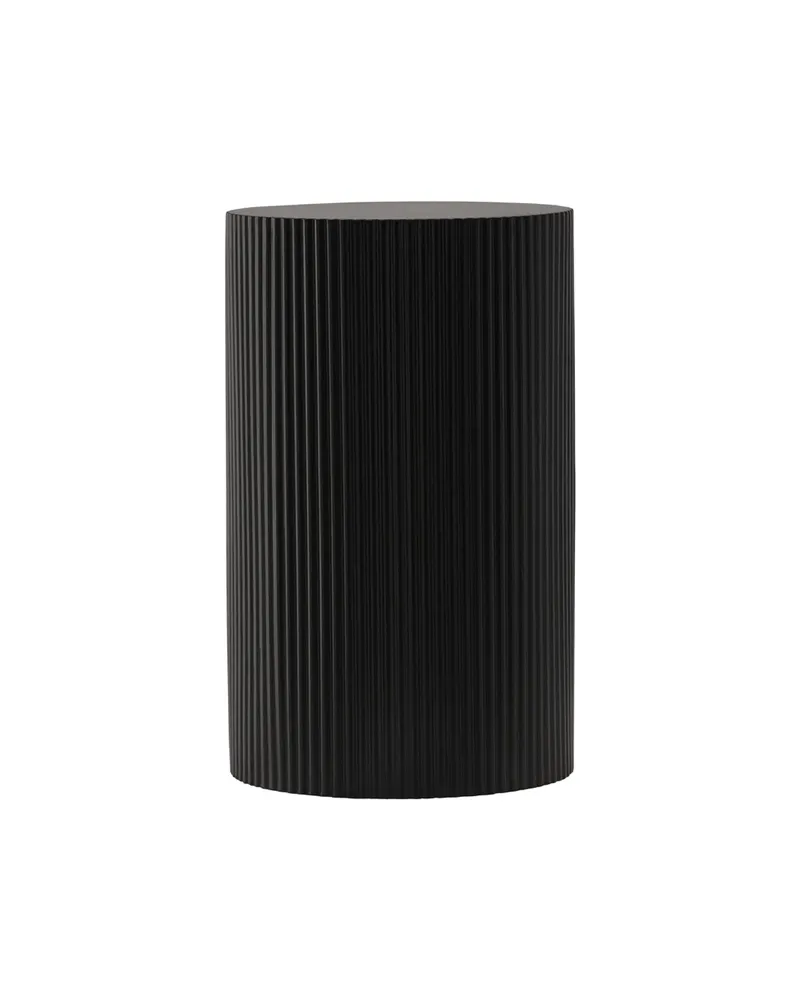 Lenox runder Beistelltisch mit Rillen in Ø 31 cm, Schwarz, Ansicht 12