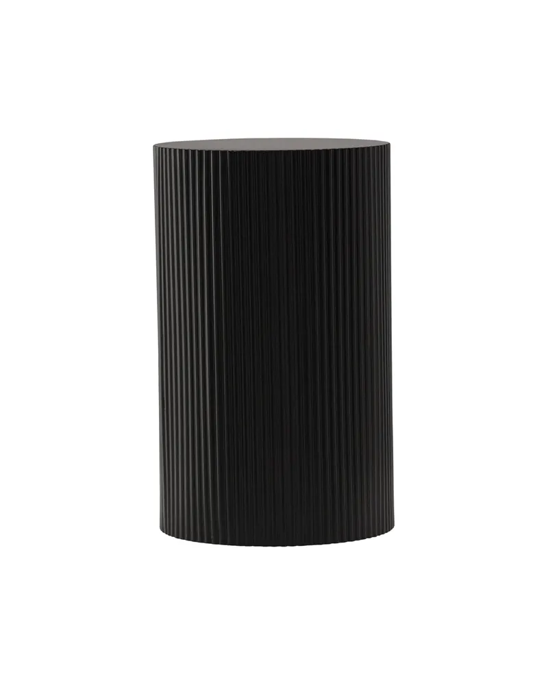 Lenox runder Beistelltisch mit Rillen in Ø 31 cm, Schwarz, Ansicht 2