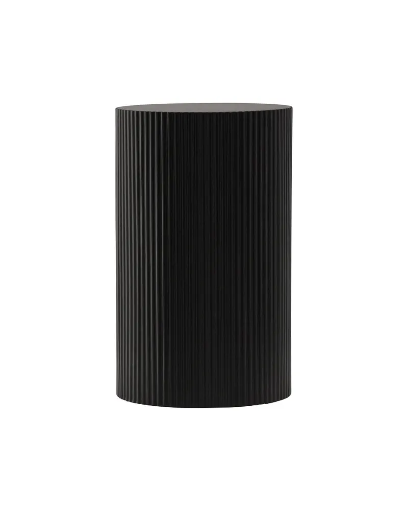 Lenox runder Beistelltisch mit Rillen in Ø 31 cm, Schwarz, Ansicht 3