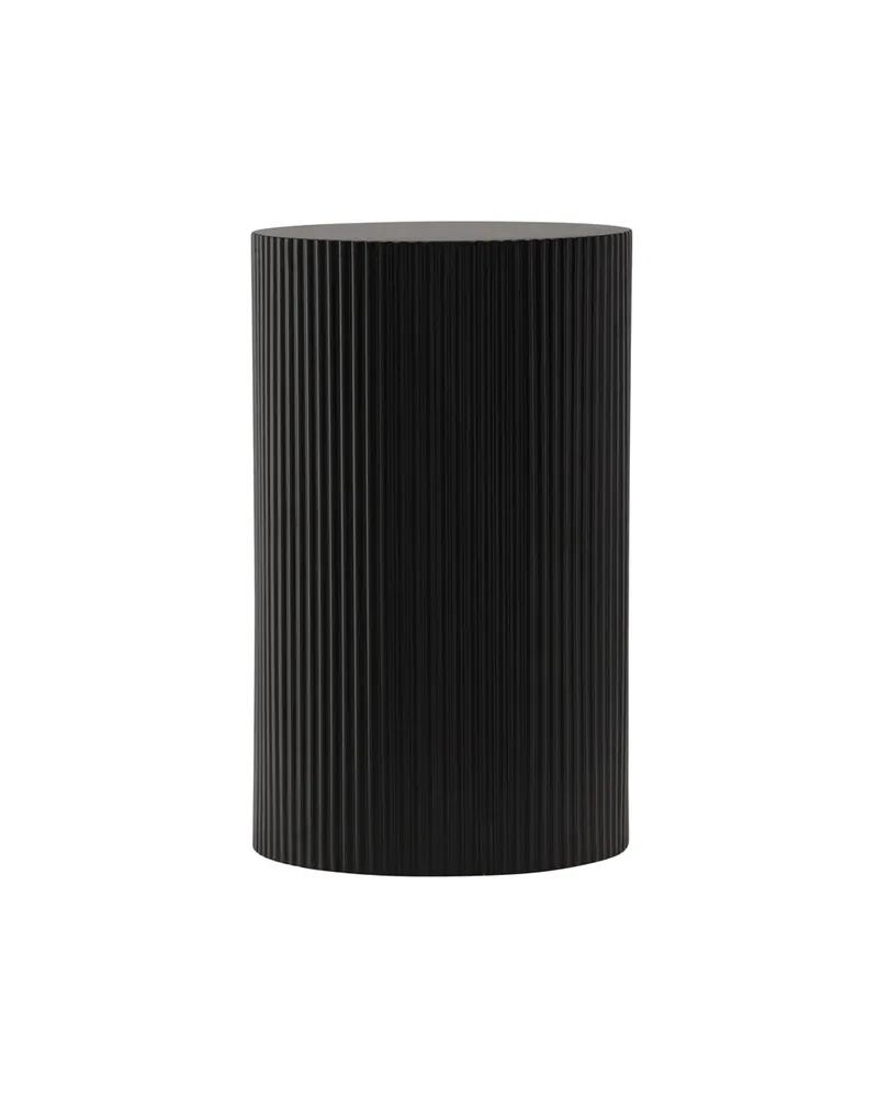 Lenox runder Beistelltisch mit Rillen in Ø 31 cm, Schwarz, Ansicht 4