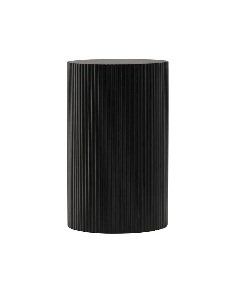 Lenox runder Beistelltisch mit Rillen in Ø 31 cm, Schwarz, Ansicht 5