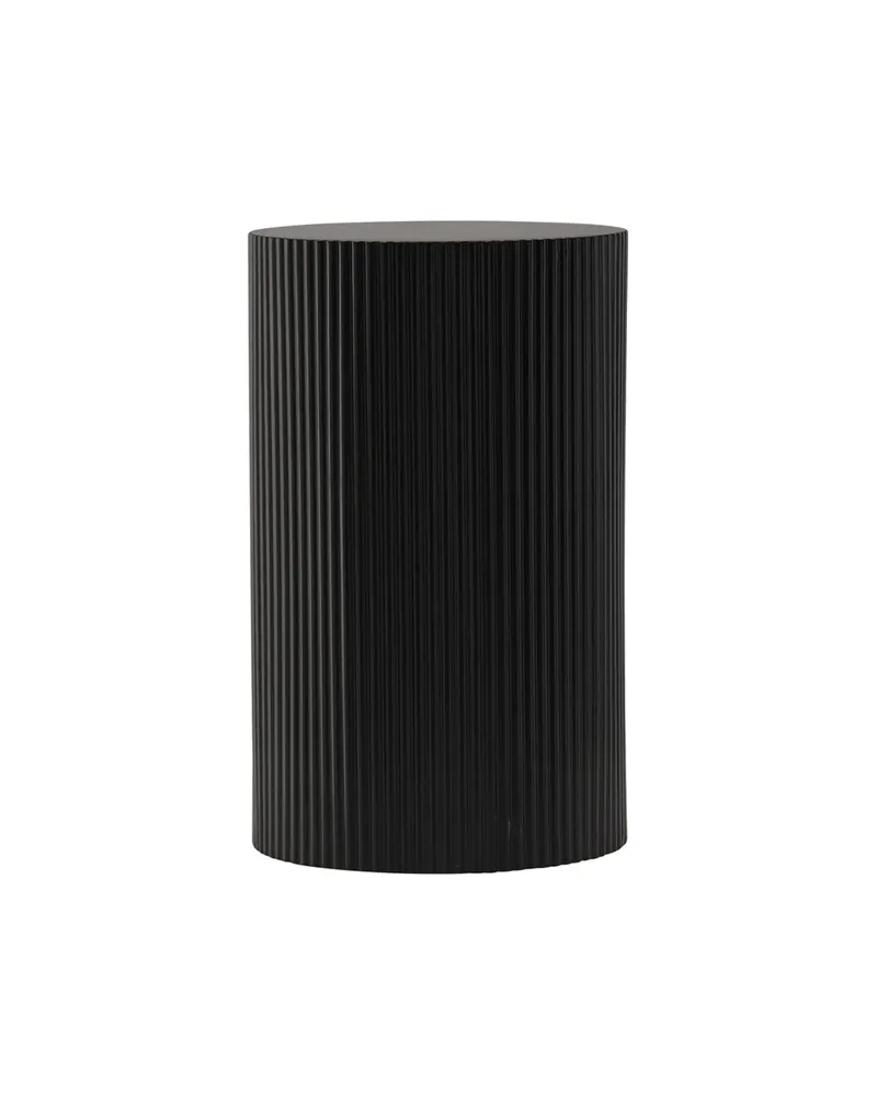 Lenox runder Beistelltisch mit Rillen in Ø 31 cm, Schwarz, Ansicht 6