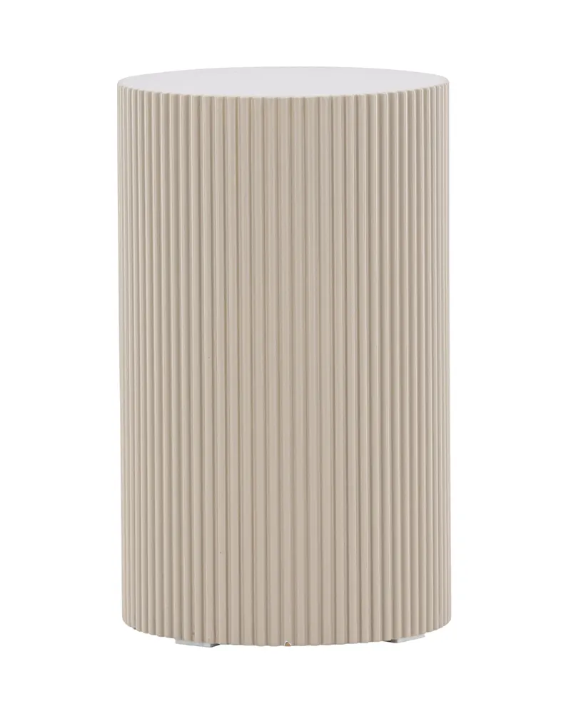 Lenox runder Beistelltisch mit Rillen in Ø 31 cm, Beige, Ansicht 1