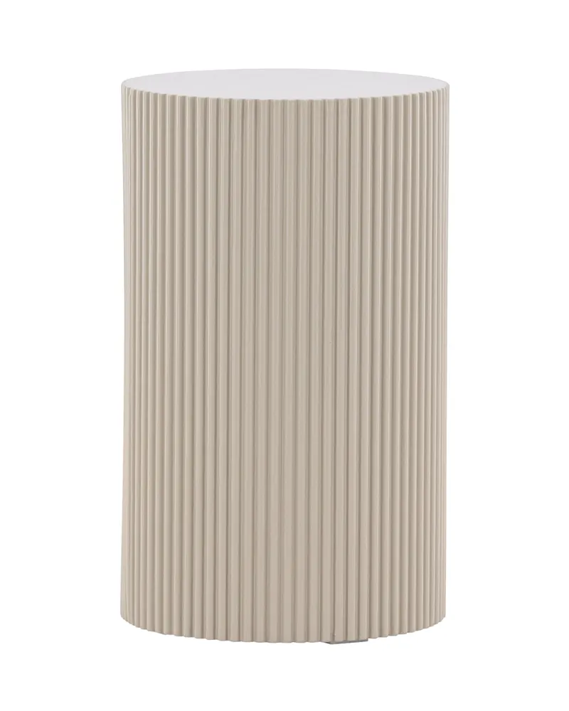 Lenox runder Beistelltisch mit Rillen in Ø 31 cm, Beige, Ansicht 7