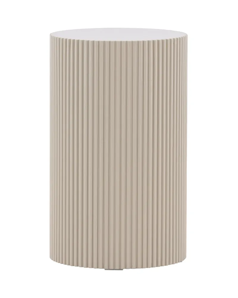 Lenox runder Beistelltisch mit Rillen in Ø 31 cm, Beige, Ansicht 8