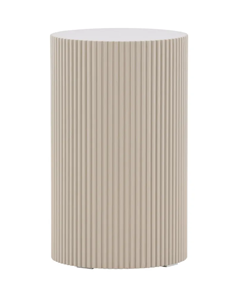 Lenox runder Beistelltisch mit Rillen in Ø 31 cm, Beige, Ansicht 9