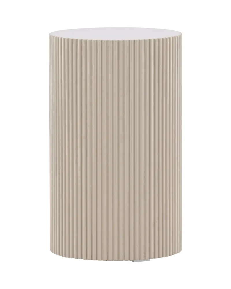 Lenox runder Beistelltisch mit Rillen in Ø 31 cm, Beige, Ansicht 10